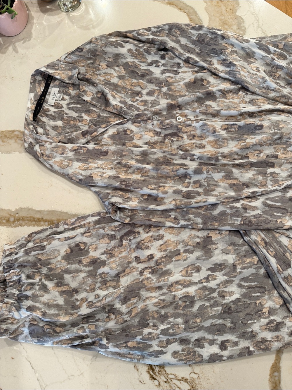 Eberjey Neutral Animal-Print Pajama Set - Taupe & Gray